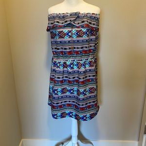 Aztec/Tribal/Southwest Print Strapless Dress